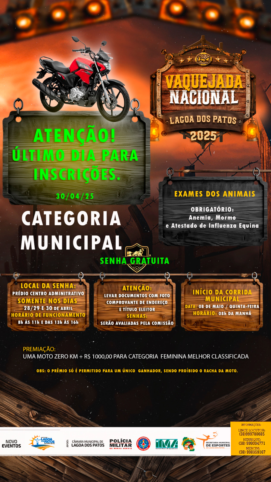 VAQUEJADA NACIONAL 2025 — Lagoa dos Patos – MG – CATEGORIA MUNICIPAL