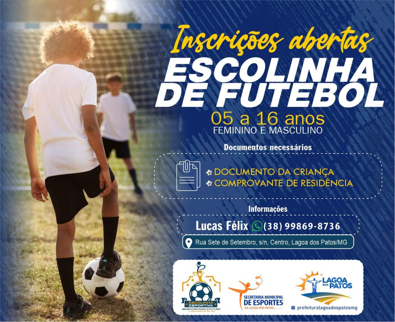 Venha Fazer Parte da Escolinha de Futebol de Lagoa dos Patos!