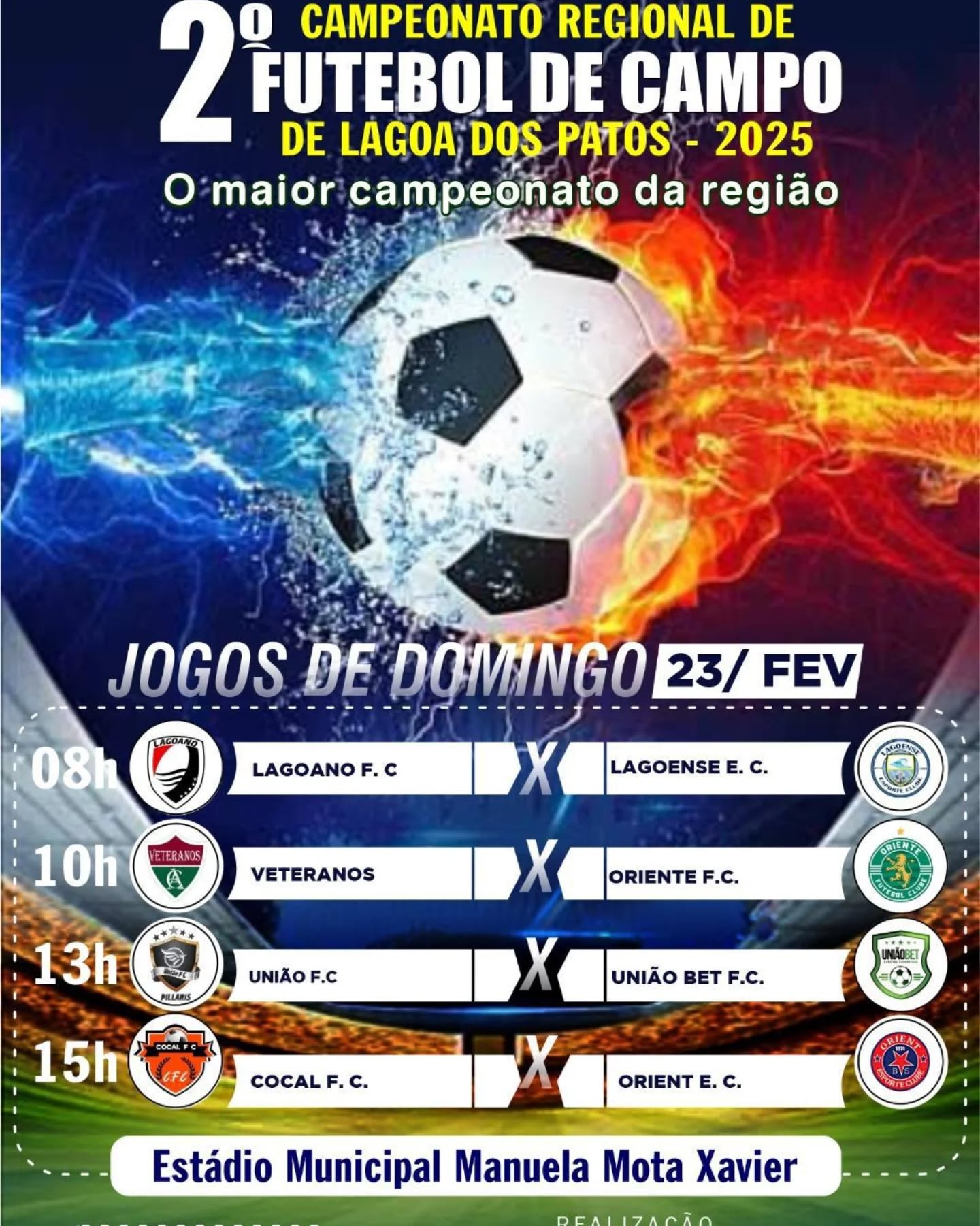 Confira os jogos de domingo 23/02/2025 em Lagoa dos Patos MG