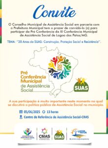 Participe da Pré-Conferência Municipal de Assistência Social em Lagoa dos Patos MG