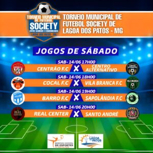 Sábado de Emoções no Torneio Municipal de Futebol Society em Lagoa dos Patos – MG