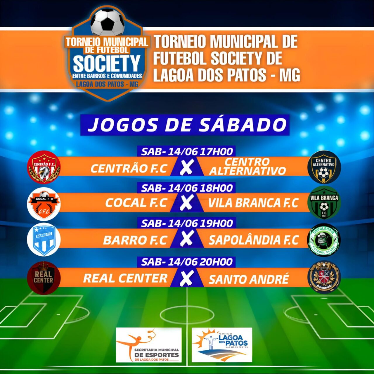 Sábado de Emoções no Torneio Municipal de Futebol Society em Lagoa dos Patos – MG